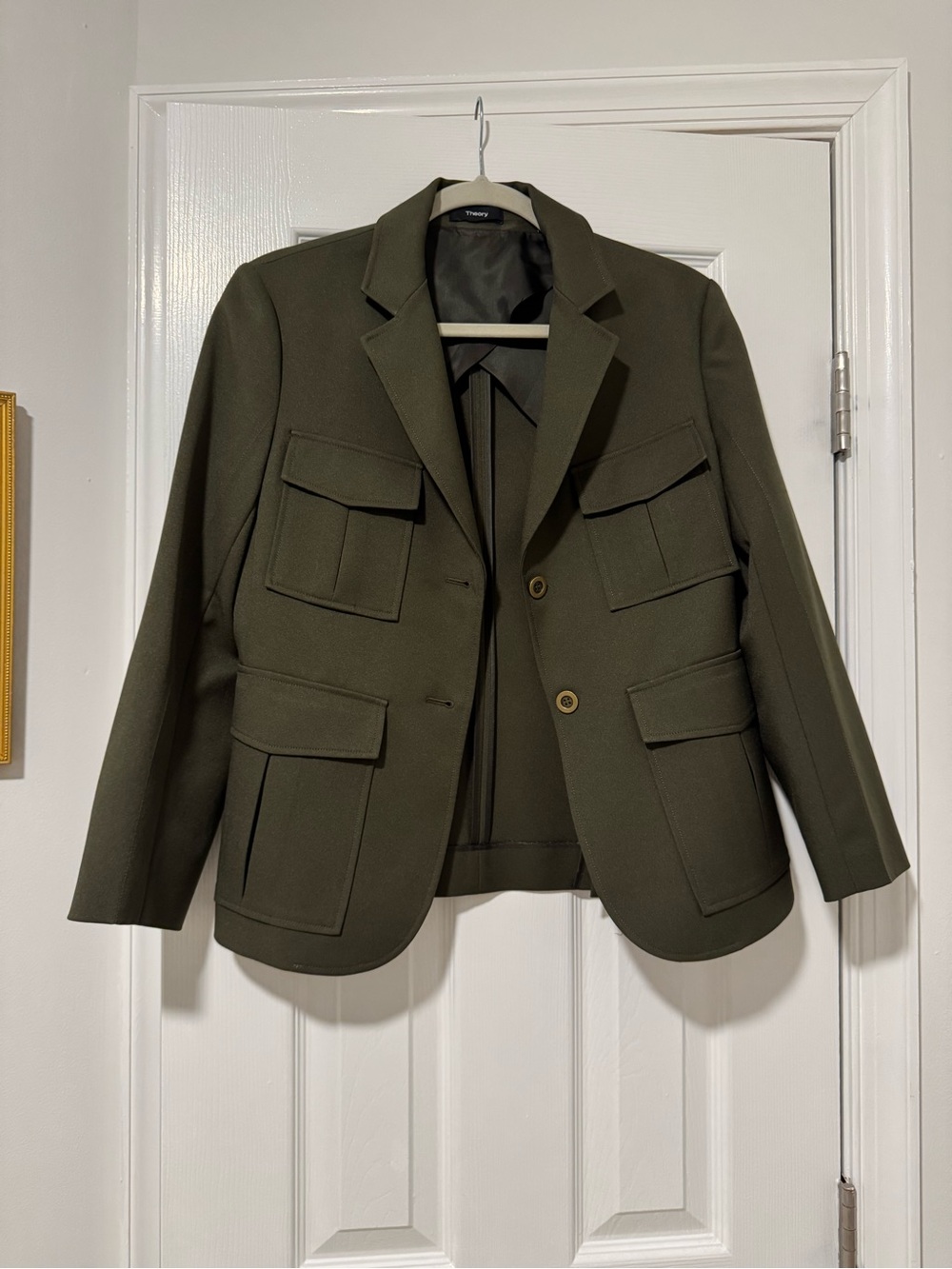 Theory Olive Green Women's Utility Blazer Jacket